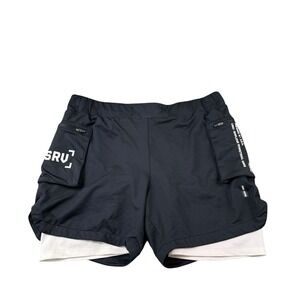 ASRV Aesethtic Revolution Black Lined Men's Performance Athletic Short Size M